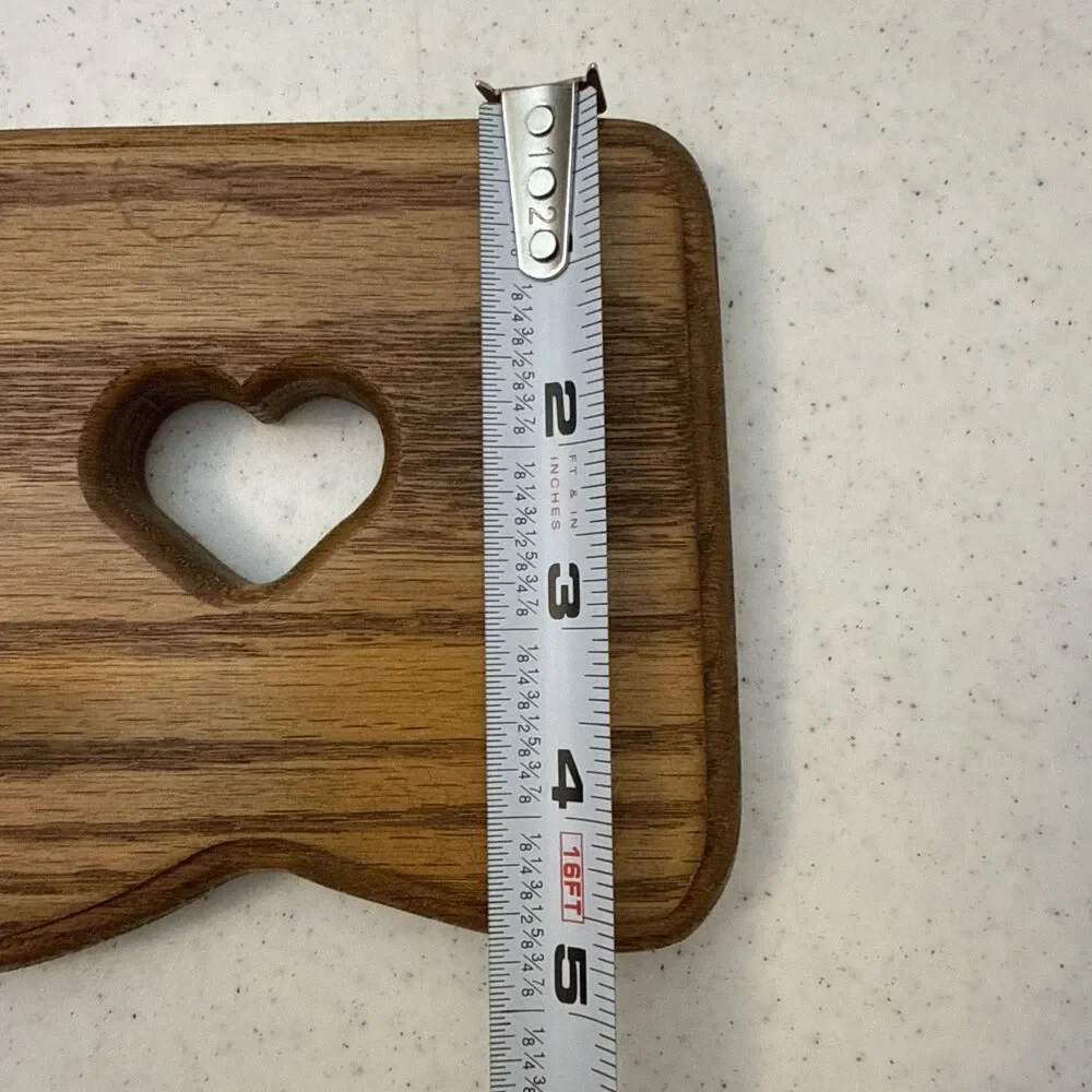 Vintage Wood Wall Shelf Heart Cutouts 2 Peg Hooks Country Cottagecore